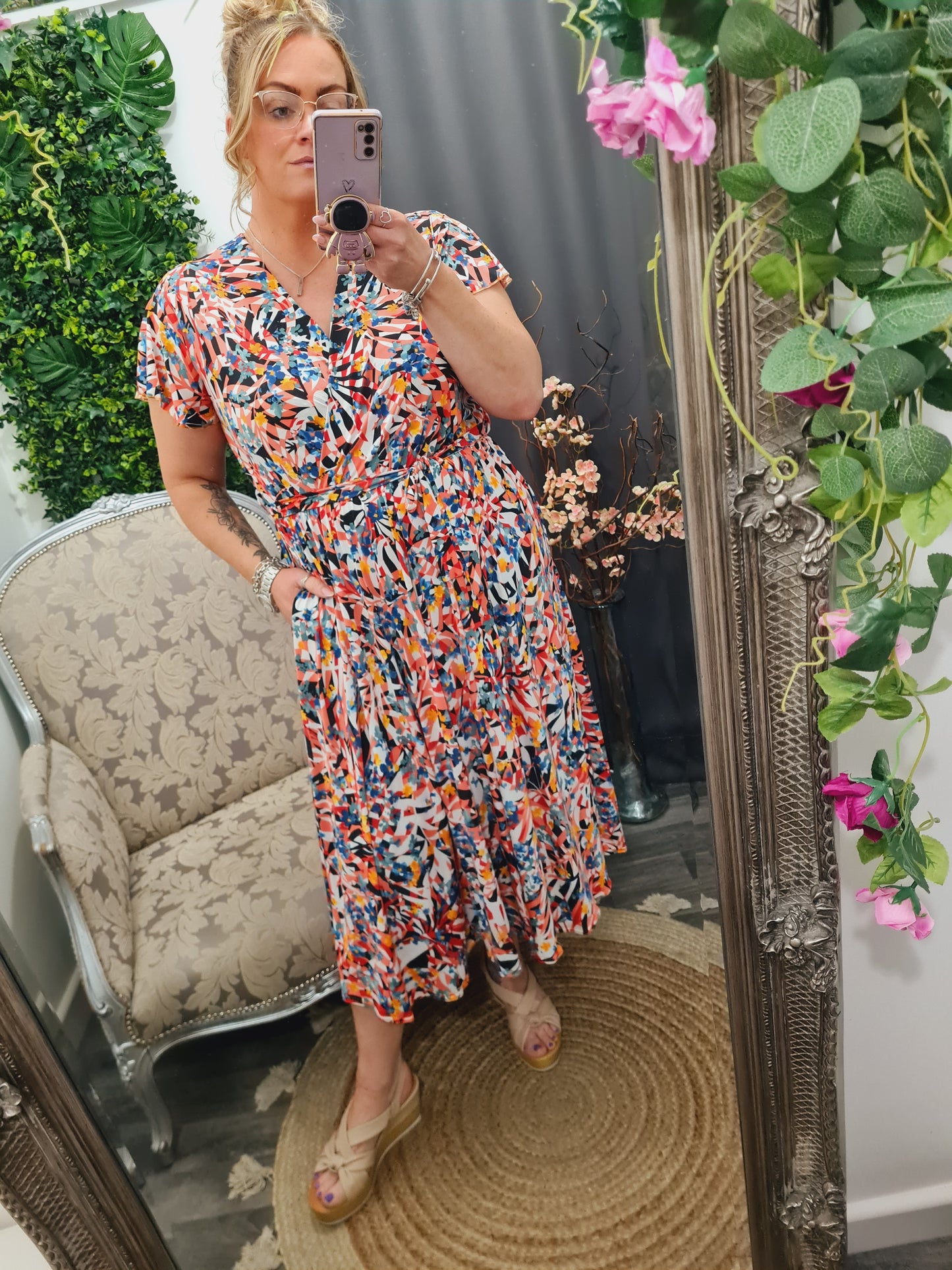 New Curve Wrap Effect Dress