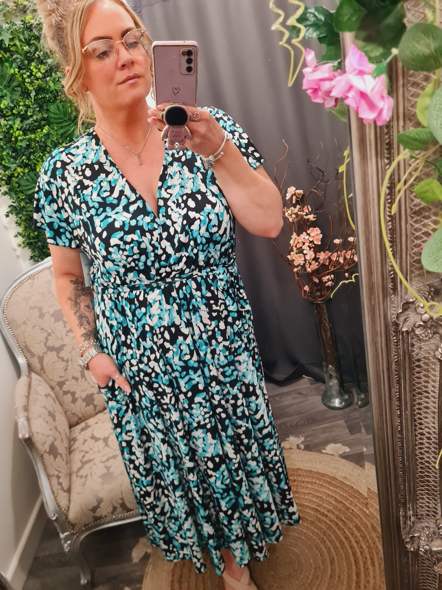 New Curve Wrap Effect Dress