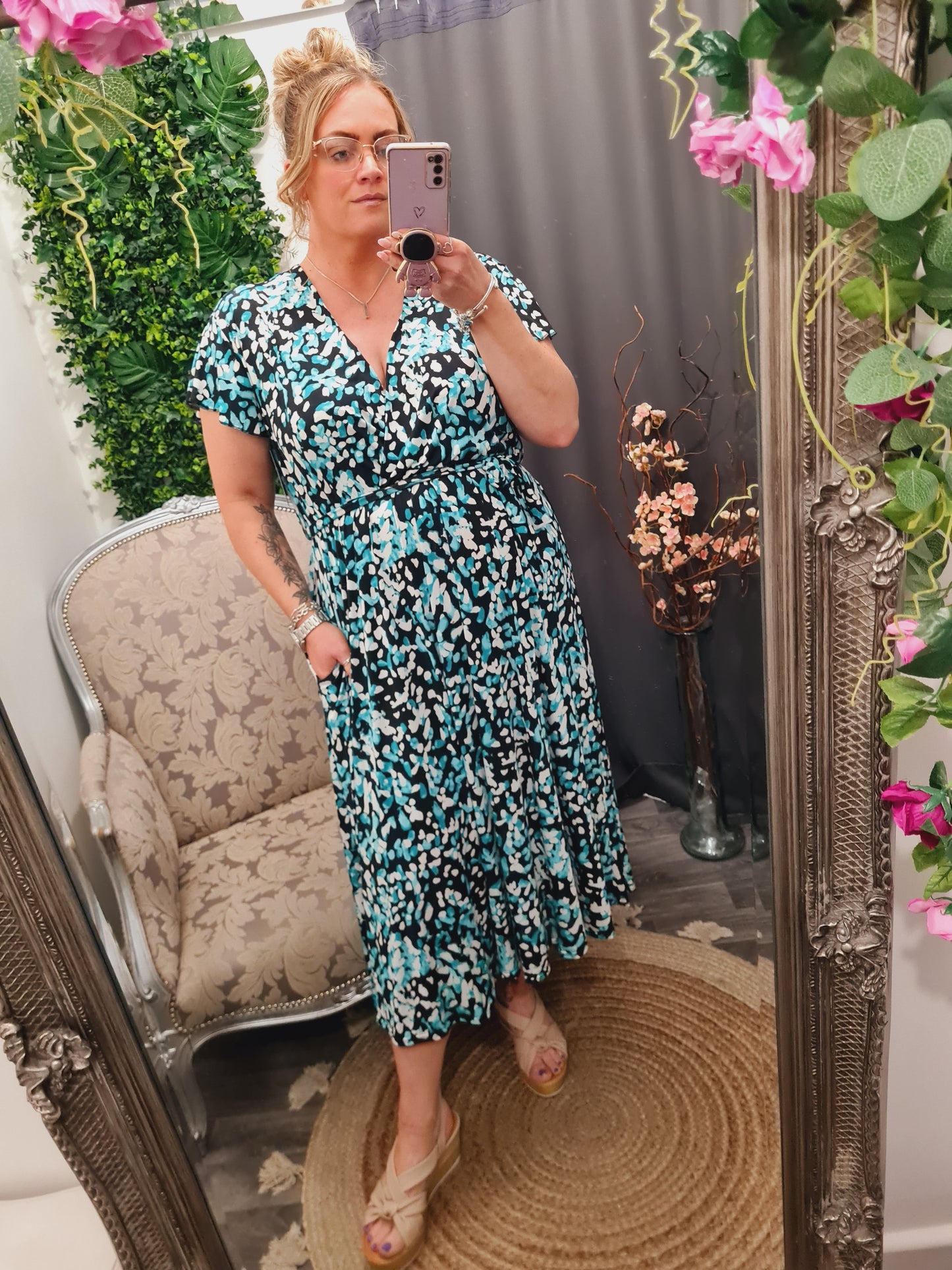 New Curve Wrap Effect Dress
