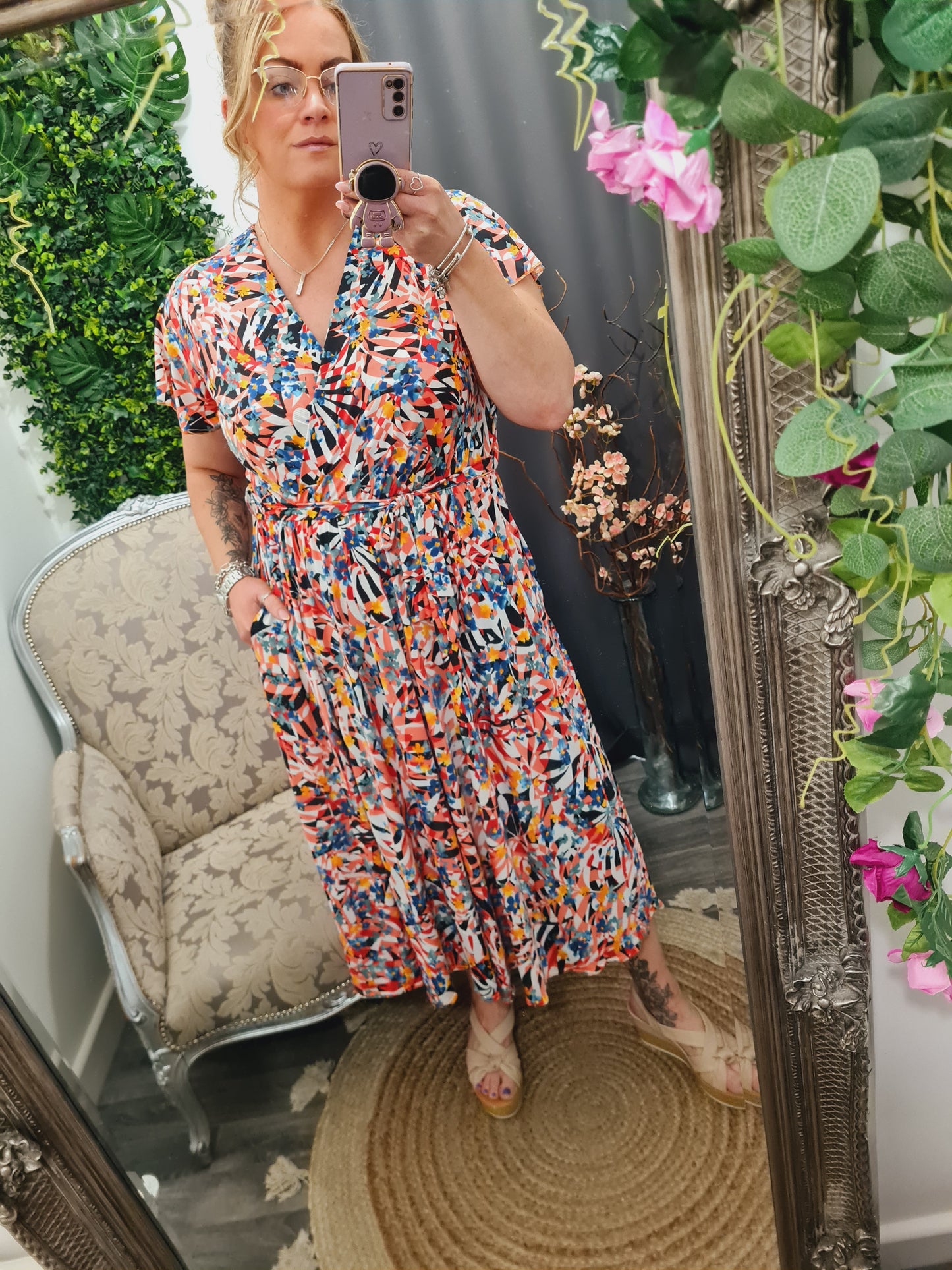 New Curve Wrap Effect Dress
