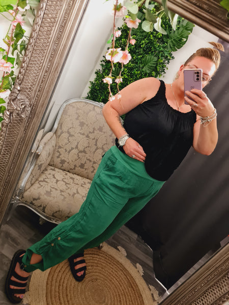 Cuffed linen Trousers