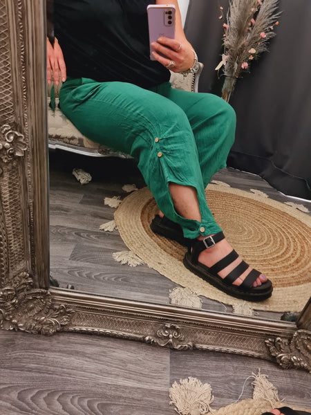 Cuffed linen Trousers