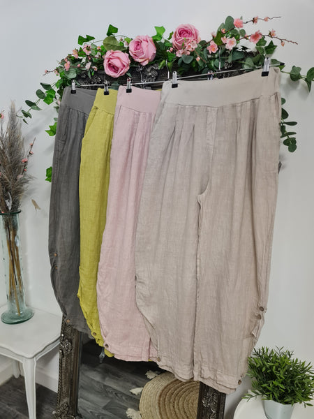 Cuffed linen Trousers