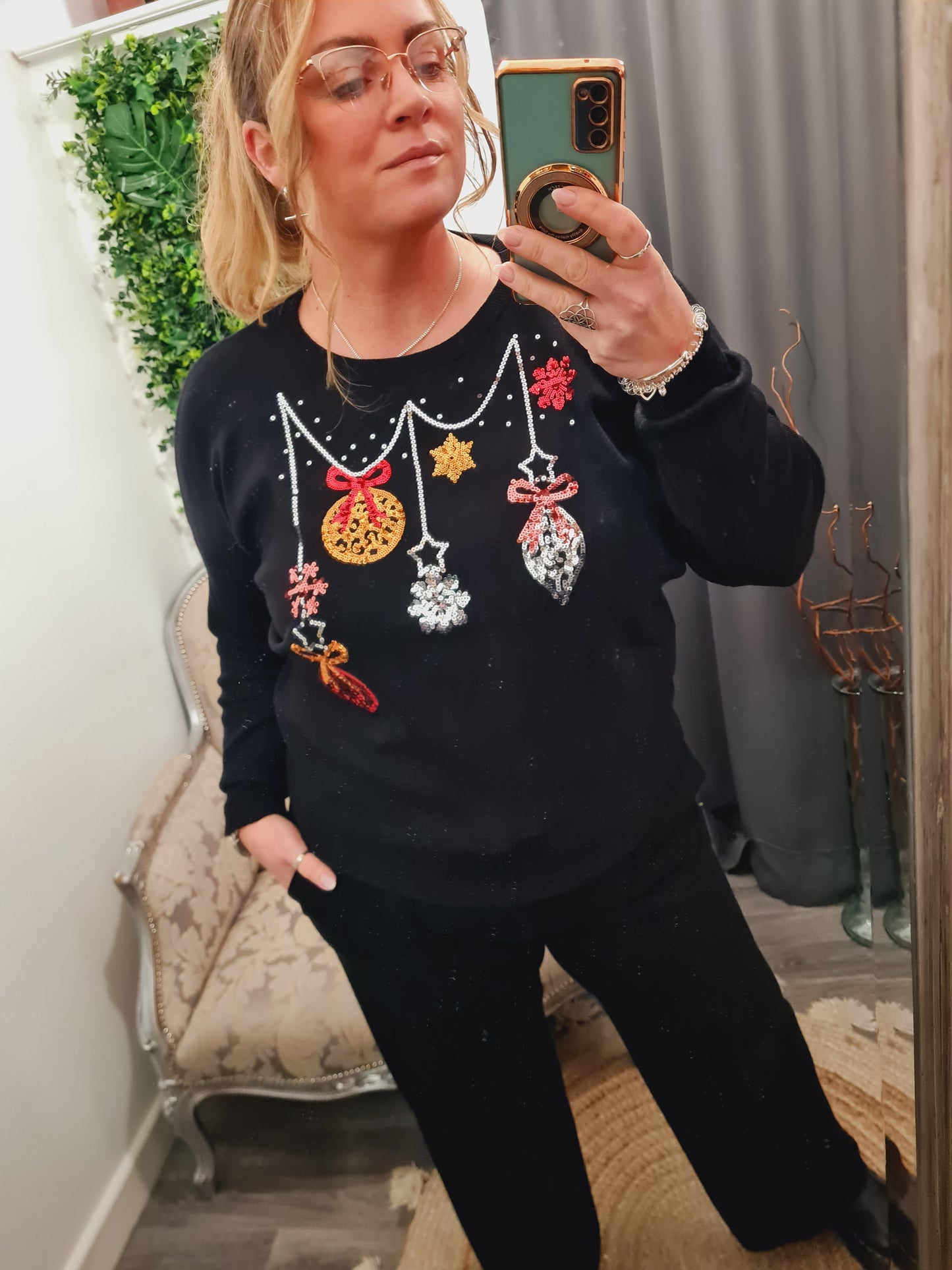 Bauble festive fine knit