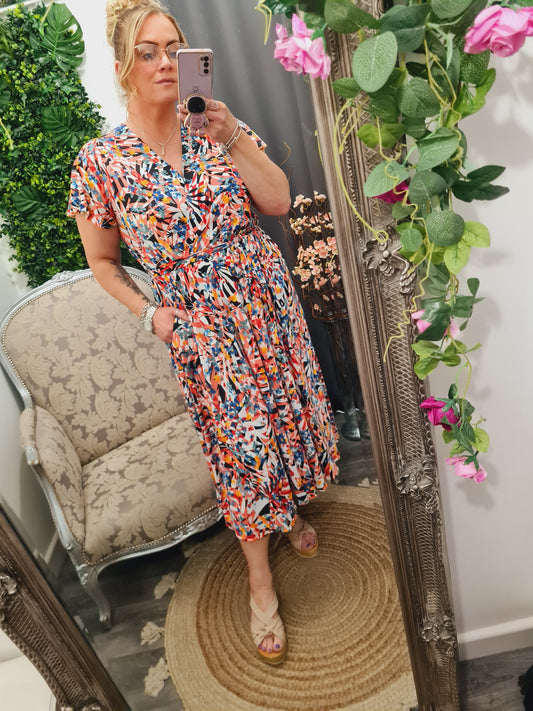 New Curve Wrap Effect Dress