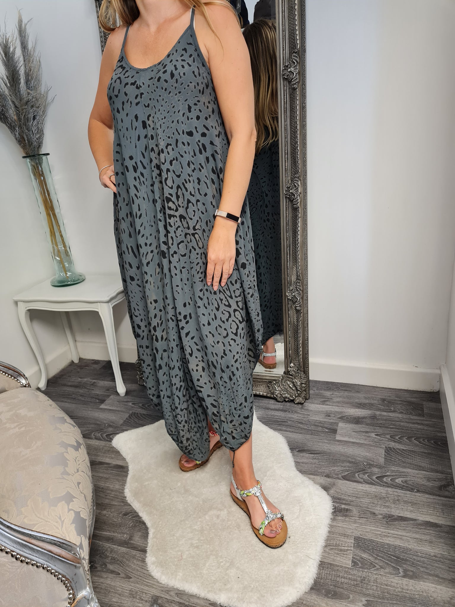 Animal Print Handkerchief Dress