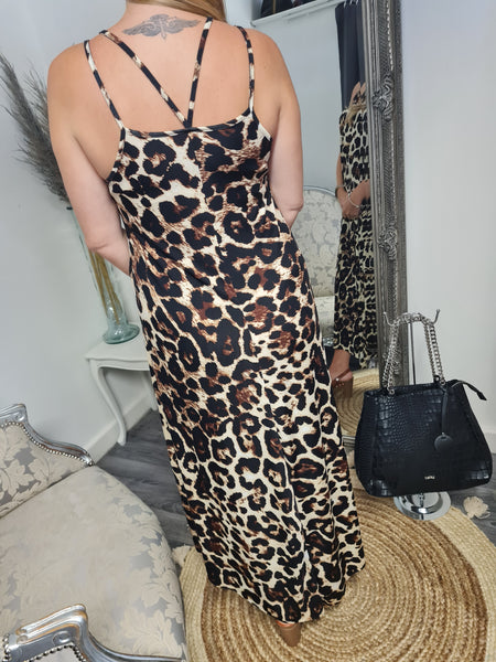 Leopard Print Strappy Dress