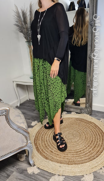 Animal Print Handkerchief Dress