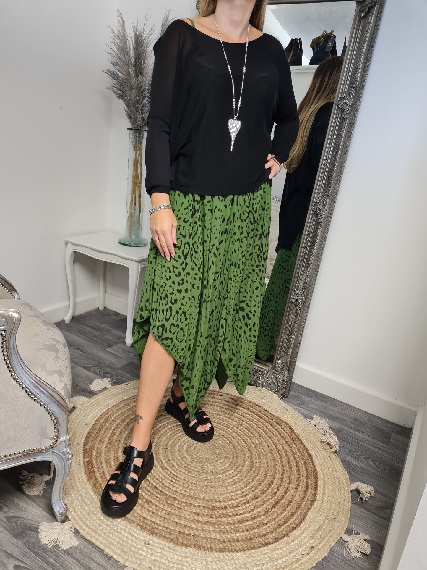 Animal Print Handkerchief Dress