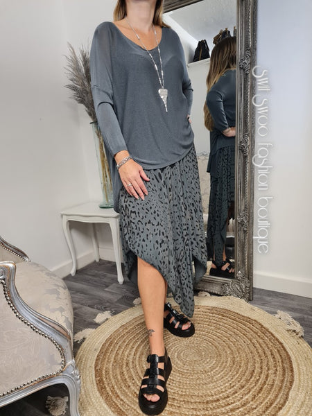 Animal Print Handkerchief Dress