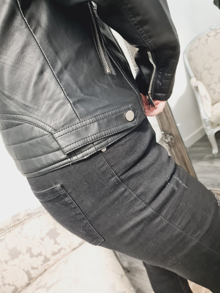 Faux Leather Biker Jacket