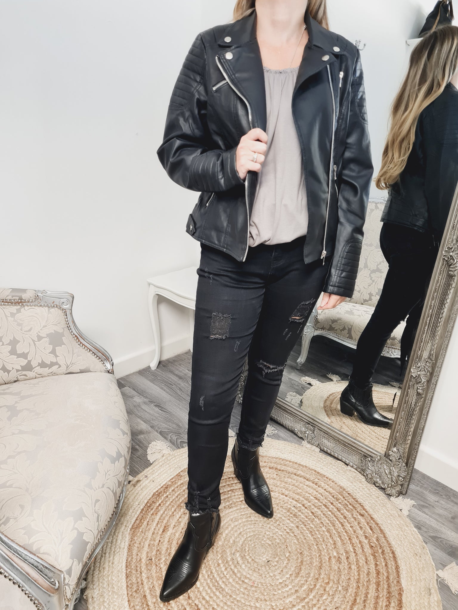 Faux Leather Biker Jacket