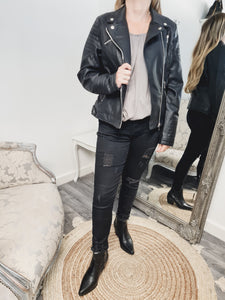 Faux Leather Biker Jacket