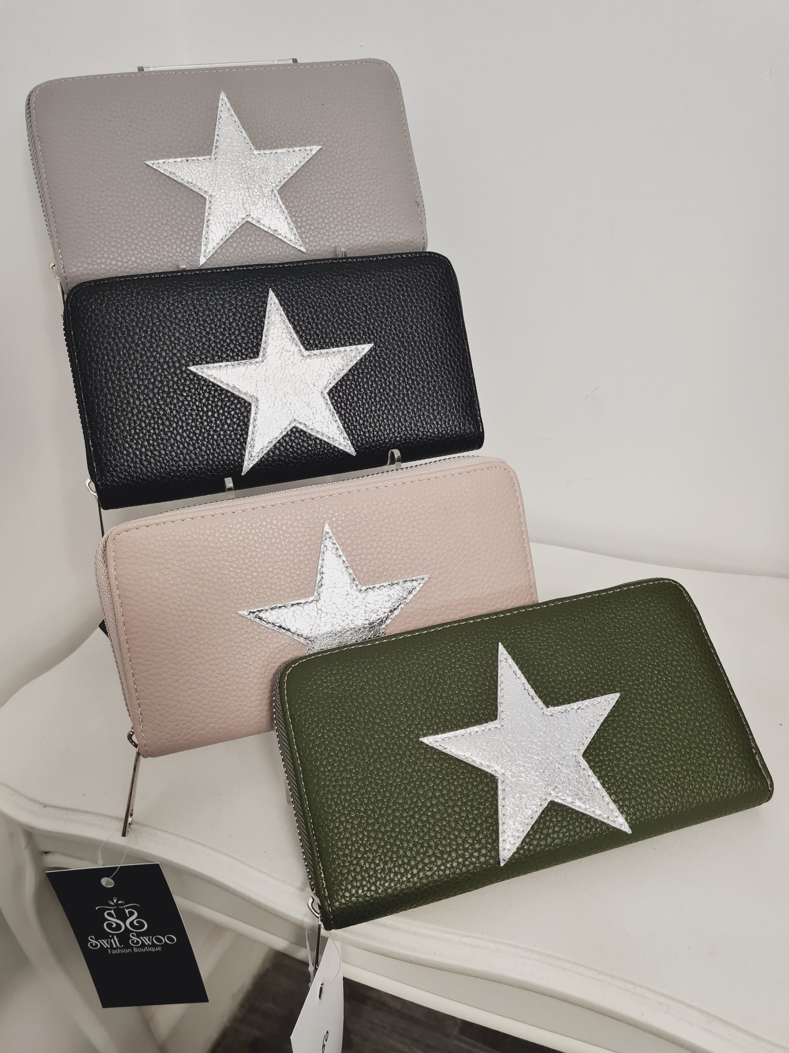Star Faux Leather Purse