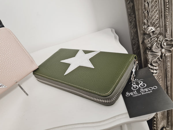 Star Faux Leather Purse