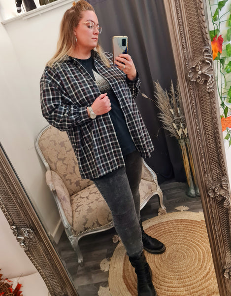 Grey Acid Wash Pull On Jeggings