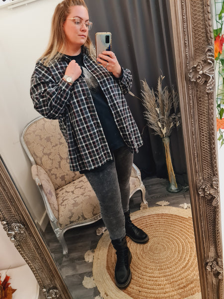 Grey Acid Wash Pull On Jeggings