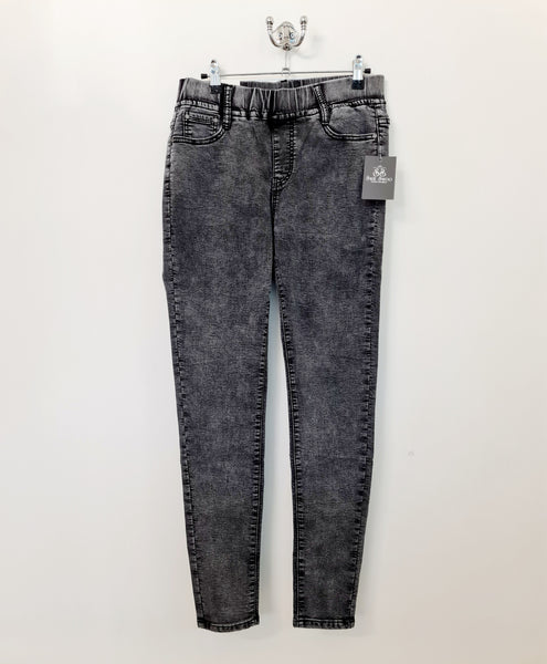 Grey Acid Wash Pull On Jeggings