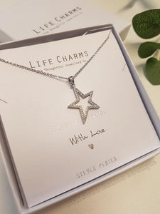 Life Charms Diamante Star Necklace With Extender Chain